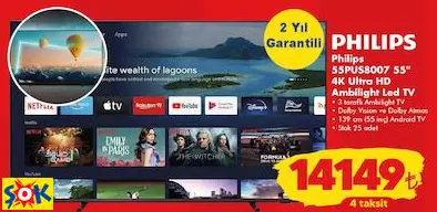 PHİLİPS 55PUS8007 55 4K ULTRA HD AMBİLİGHT LED TV/TELEVİZYON PHİLİPS 55PUS8007 55 4K ULTRA HD AMBİLİGHT LED TV/TELEVİZYON